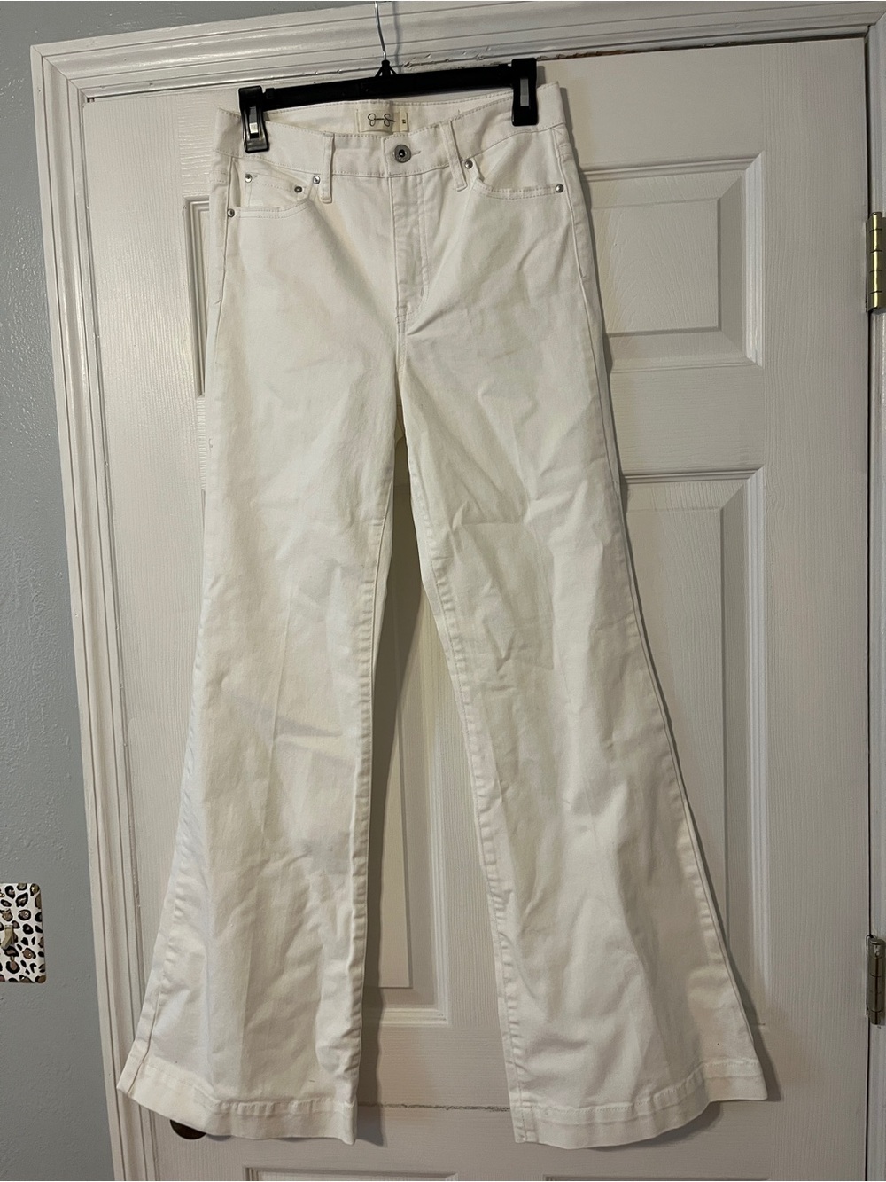 Jessica Simpson White Flared Wide-Leg Jeans